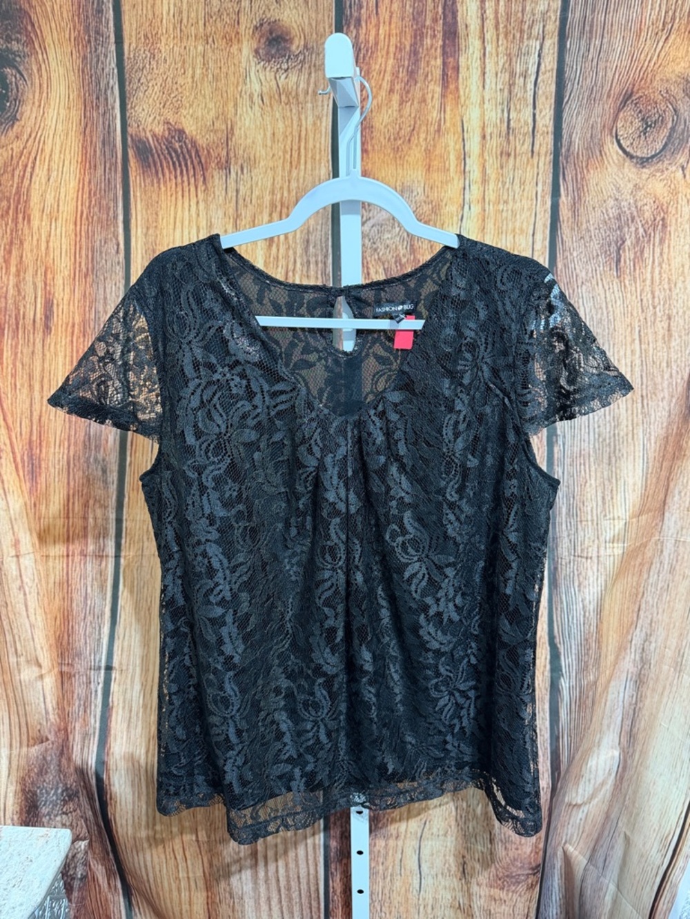 Fashion Bug Lace Cap Sleeve Blouse Size XL